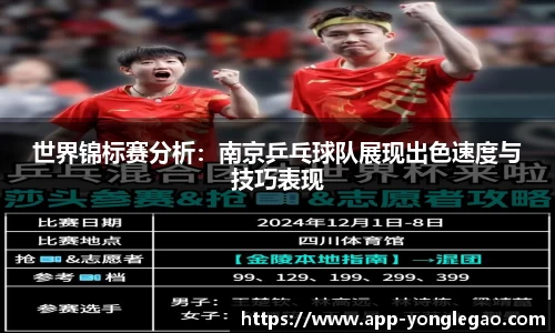 世界锦标赛分析：南京乒乓球队展现出色速度与技巧表现